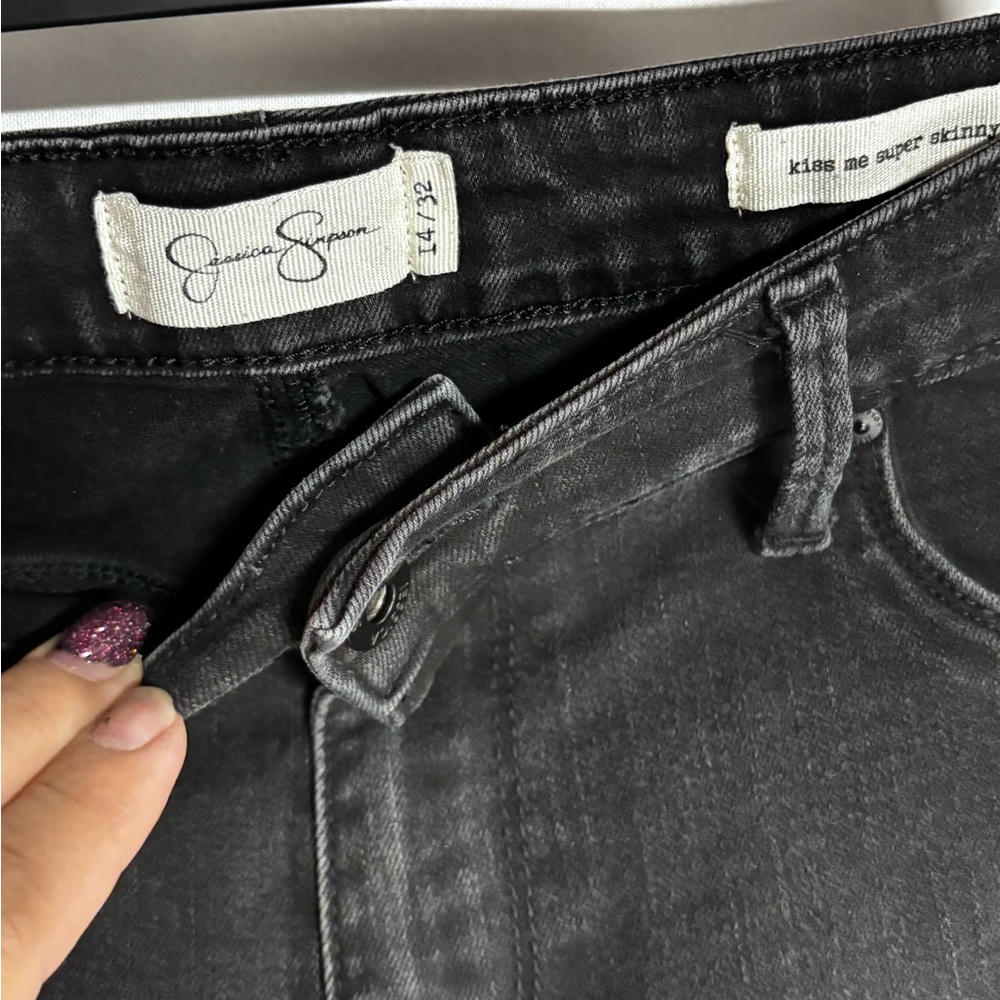 Jessica Simpson Women's Dark Black Skinny Jeans - Picture 3 of 5